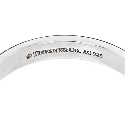 Tiffany Sterling Silver Enamel Thin Band Ring 56 7.5 Blue 4 of 4