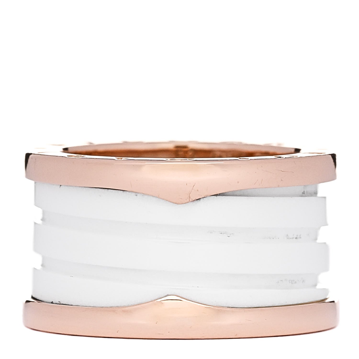 Bulgari 18K Rose Gold White Ceramic B.Zero1 Four-Band Ring 52 6 1 of 5