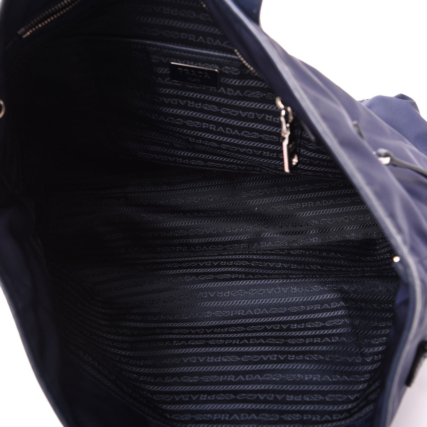 Saffiano Nylon Vela Tote Black Royal