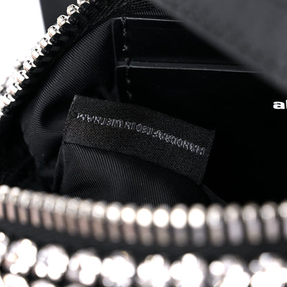 Alexander Wang Mesh Crystal Rhinestone Mini Heiress Pouch Black Silver 8 of 11