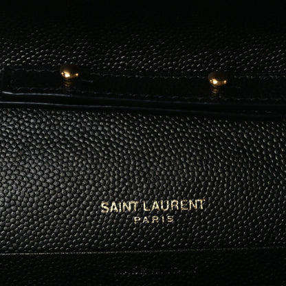 Saint Laurent Grain De Poudre Matelasse Chevron Monogram Chain Wallet  Black 5 of 8