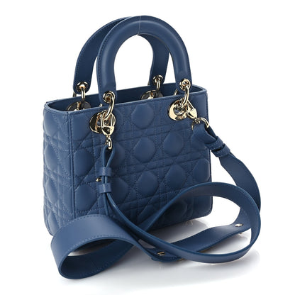 Christian Dior Lambskin Cannage Small My ABCDior Lady Dior Denim Blue 2 of 8
