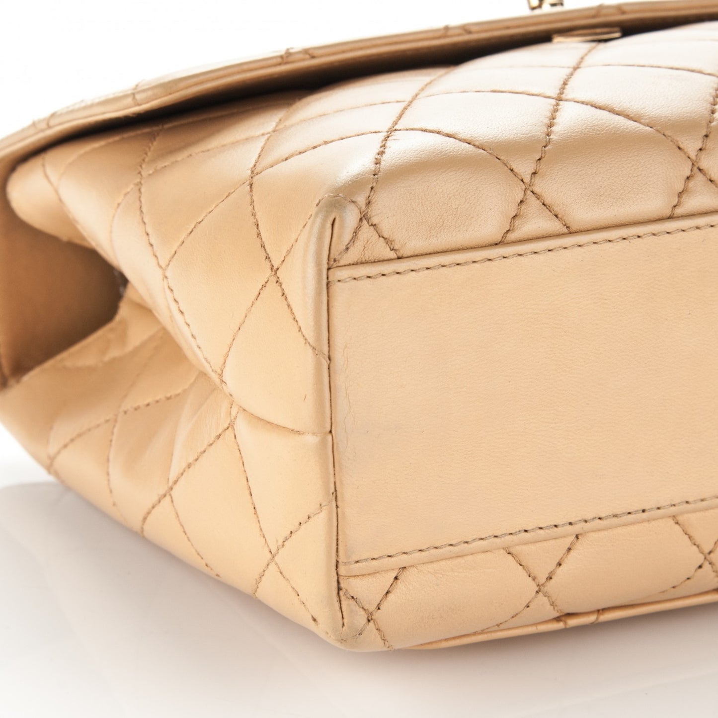 Lambskin Quilted Medium Kelly Flap Bag Beige