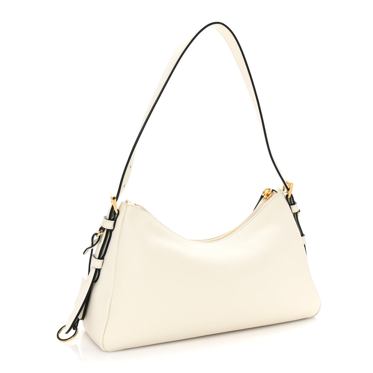 Prada Soft Calfskin Medium Aimee Shoulder Bag White 2 of 8