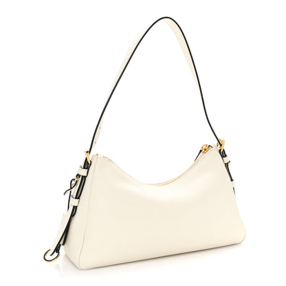 Prada Soft Calfskin Medium Aimee Shoulder Bag White 2 of 8