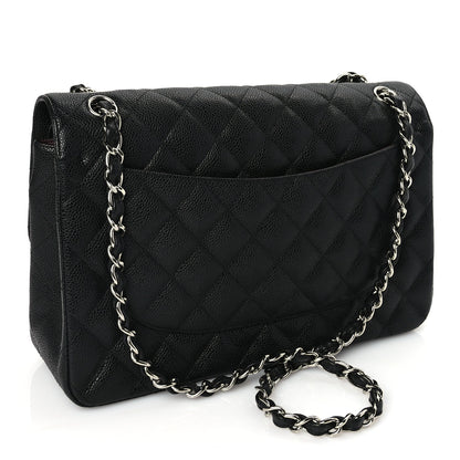 Chanel Caviar Quilted Jumbo Double Flap Black 2 of 9