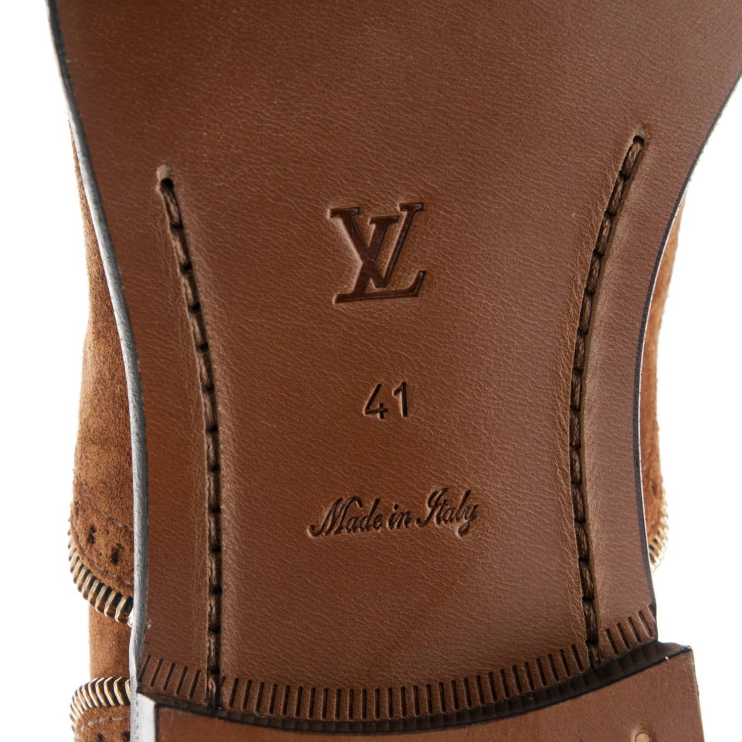 Louis Vuitton Suede Tomboy Richelieu Flats 41 Cognac 6 of 8