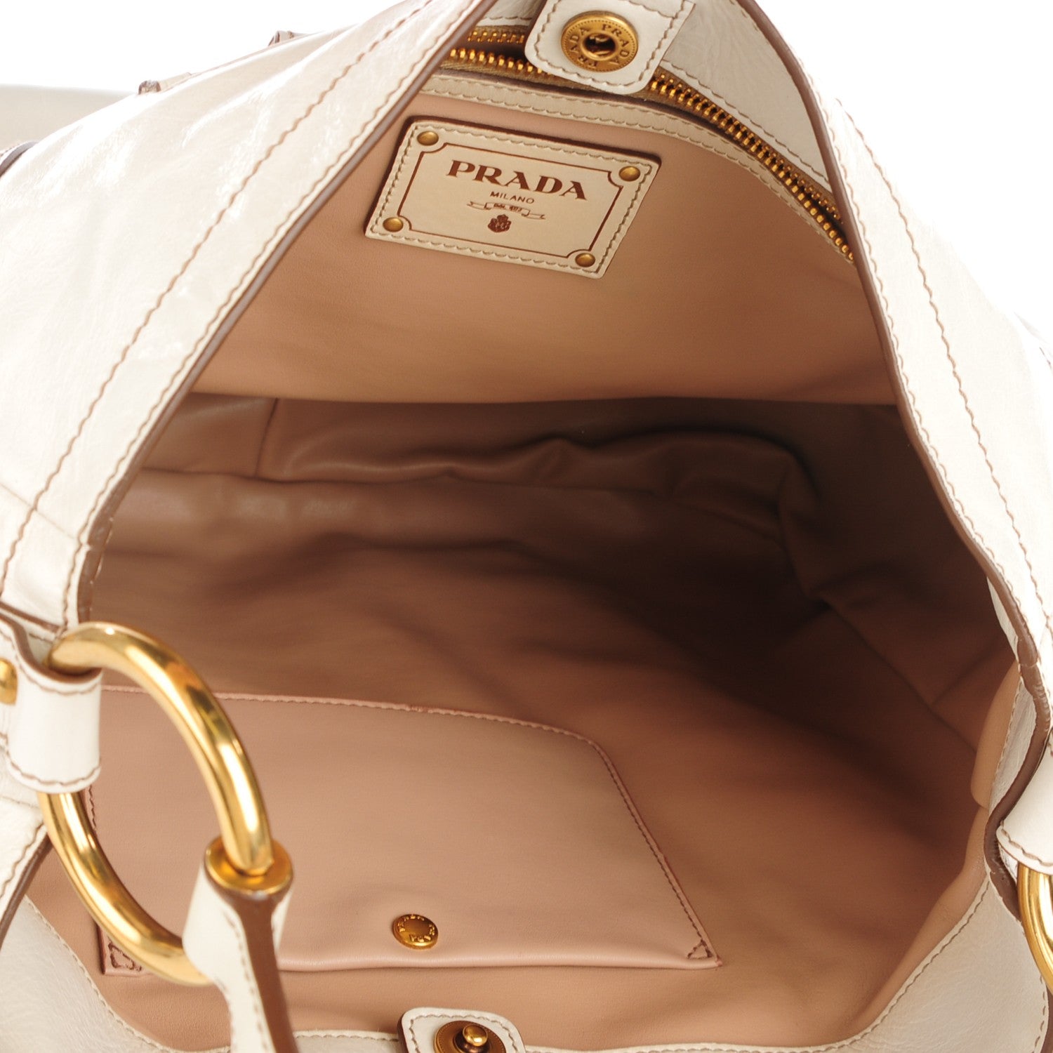 Prada Vitello Shine Hobo Talco 5 of 8