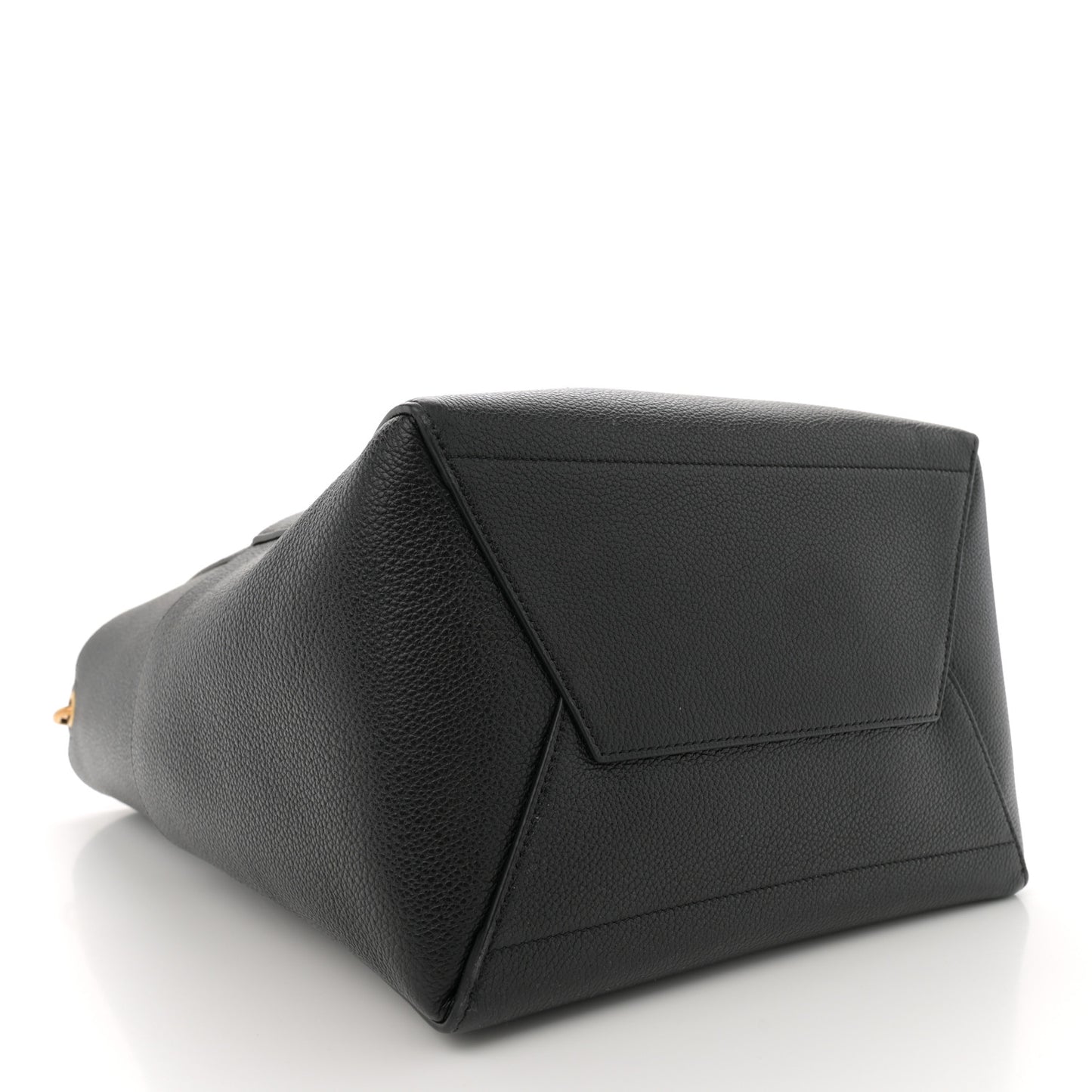 Soft Grained Calfskin Sangle Bucket Bag Black