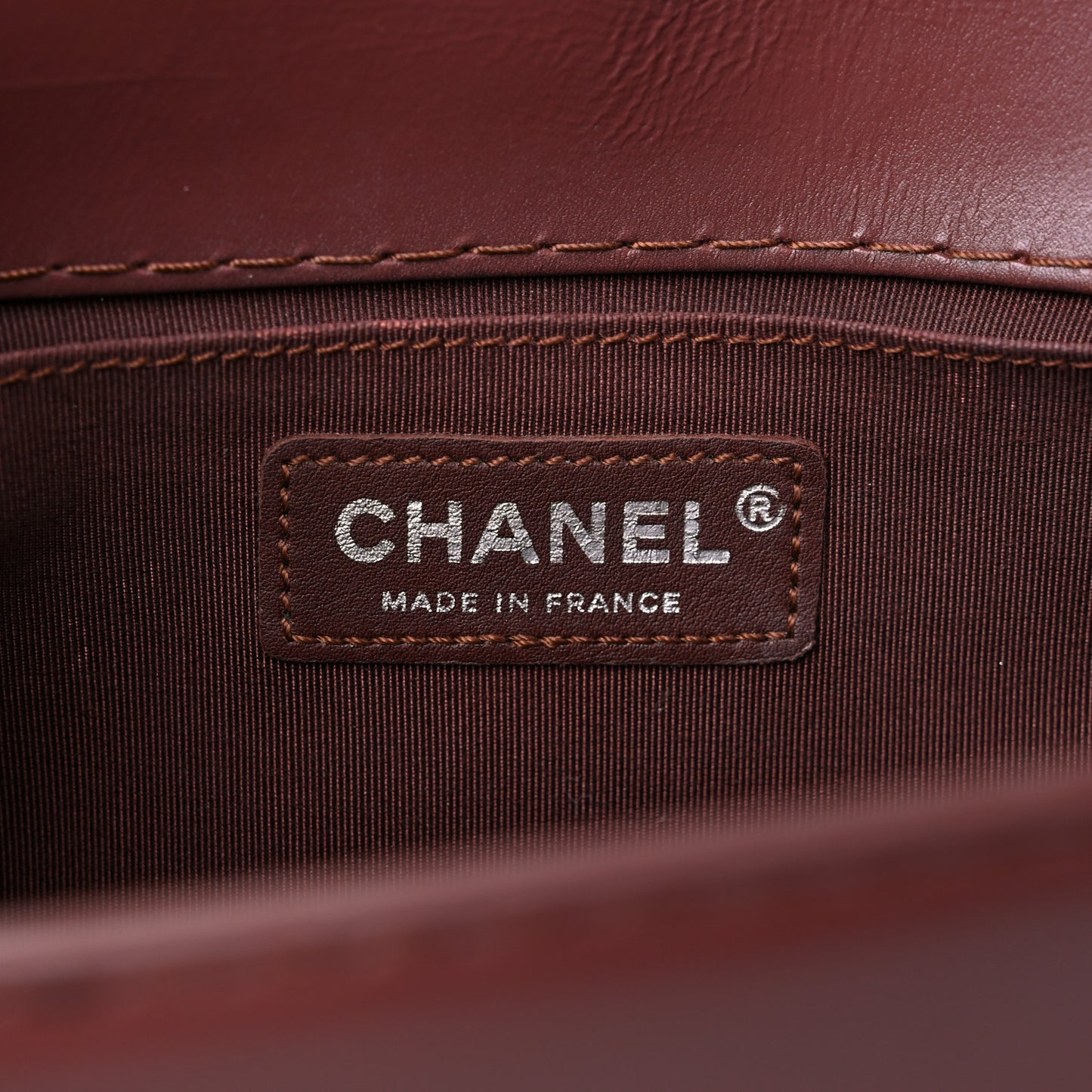 Calfskin Stitched Medium Boy Flap Brown