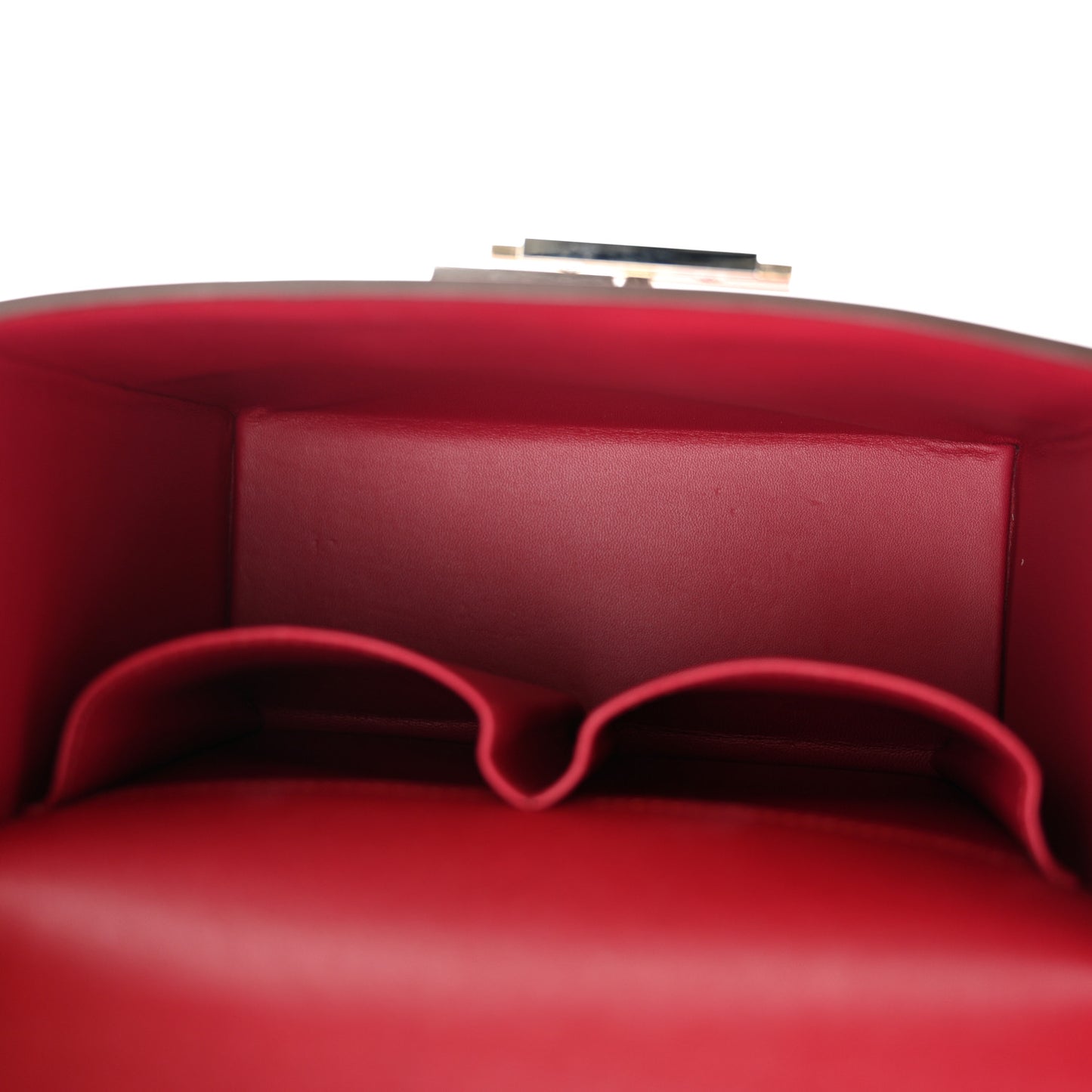 Villandry Calfskin Cinhetic Boxy Top Handle Bag Rubis