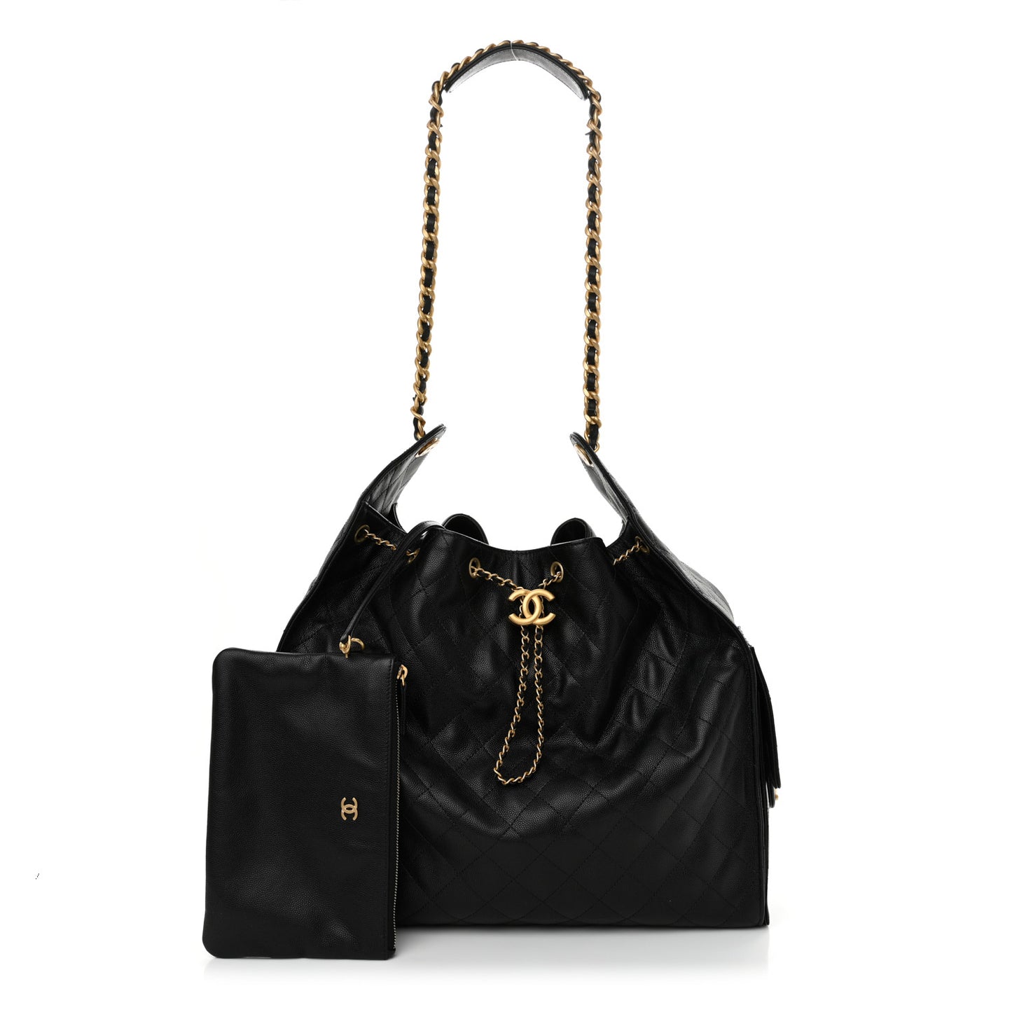 Caviar Quilted Large Chanel 25 Handbag Black