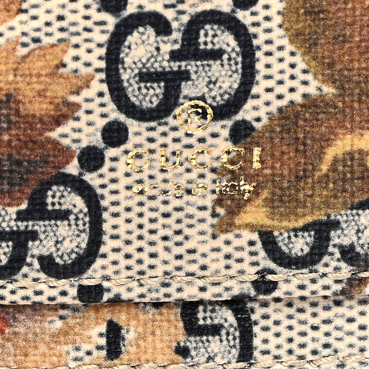 Gucci GG Supreme Monogram Water Flora Web Ophidia Card Case Beige Blue Multicolor 6 of 6