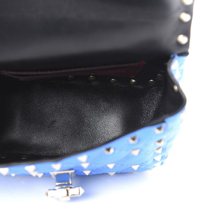 Valentino Garavani Calfskin Micro Rockstud Spike Shoulder Bag Blue Fluo 5 of 9