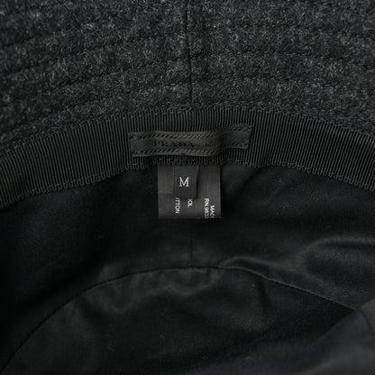 Prada Authentic Loden Wool Metal Triangle Logo Bucket Hat M Anthracite 8 of 8