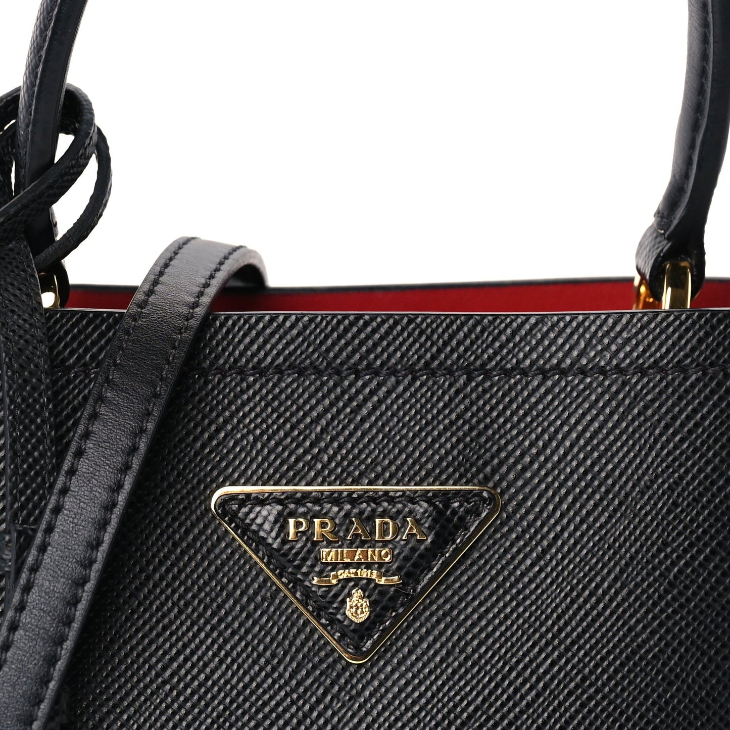 Saffiano Cuir Small Panier Bucket Bag  Black Fuoco