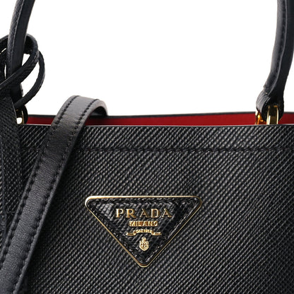 Prada Saffiano Cuir Small Panier Bucket Bag  Black Fuoco 6 of 8