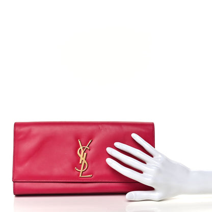 Saint Laurent Smooth Calfskin Classic Monogram Cassandre Clutch Lipstick Fuchsia 2 of 12