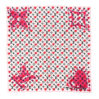 Louis Vuitton Silk I LV U Square 45 Scarf Pink White 1 of 3