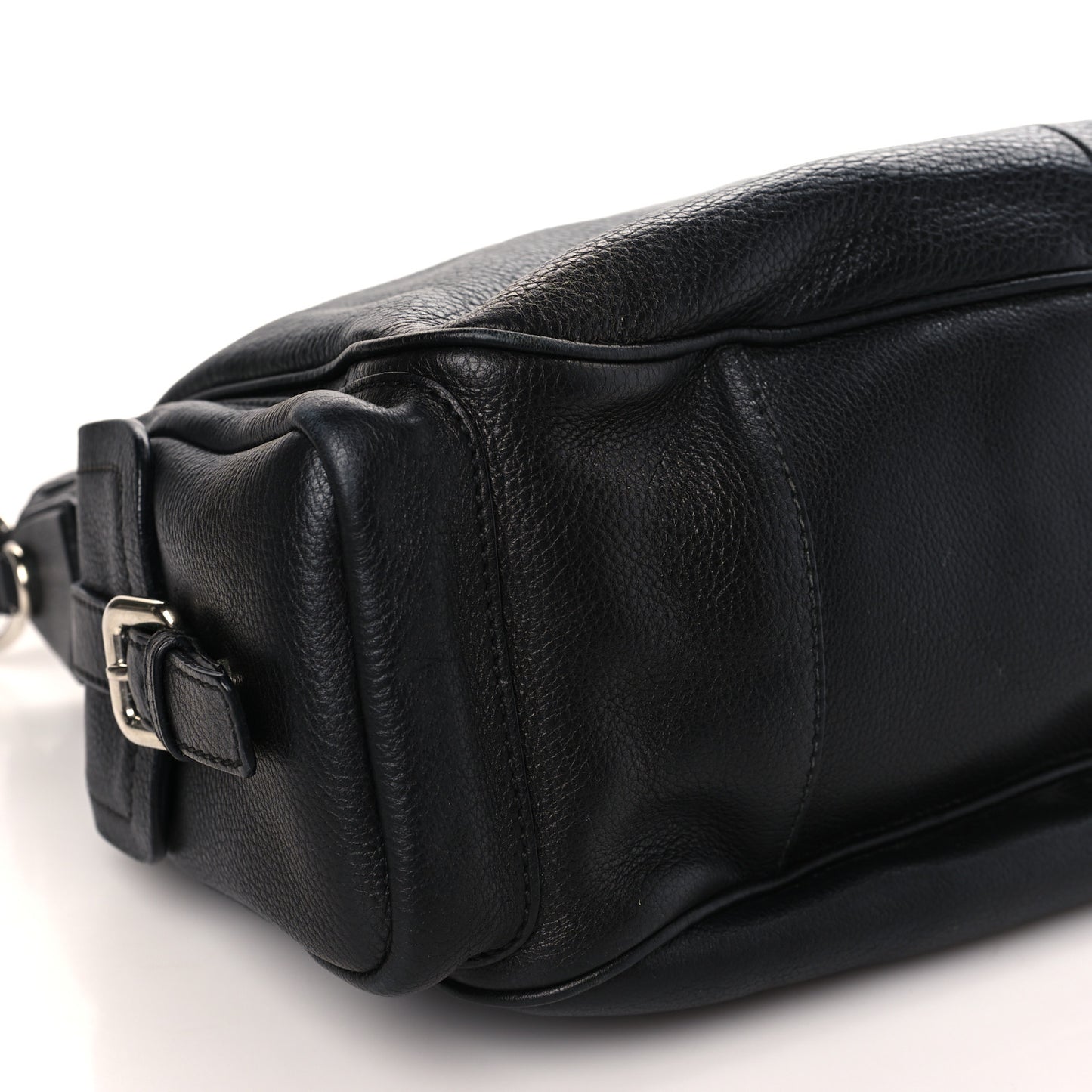 Vitello Daino Side Pocket Tote Black