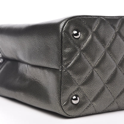 Chanel Metallic Caviar Quilted CC Timeless Tote Dark Silver 8 of 10