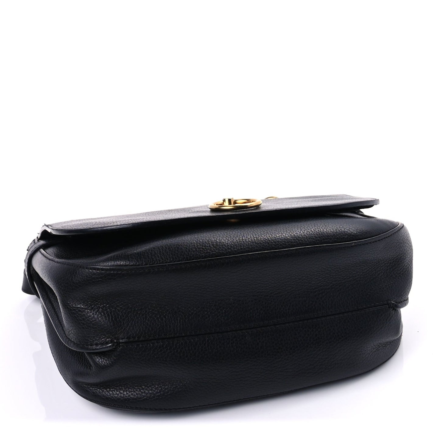 Small Classic Grain Calfskin Small Amberley Satchel  Black
