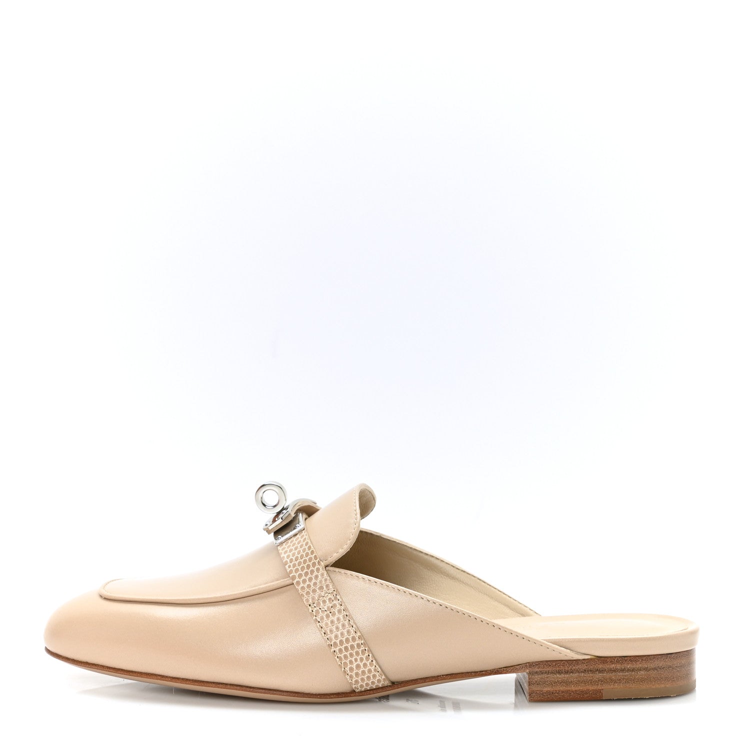 Hermes Shiny Lizard Calfskin Oz Mules 36 Beige Sarrazin 1 of 9