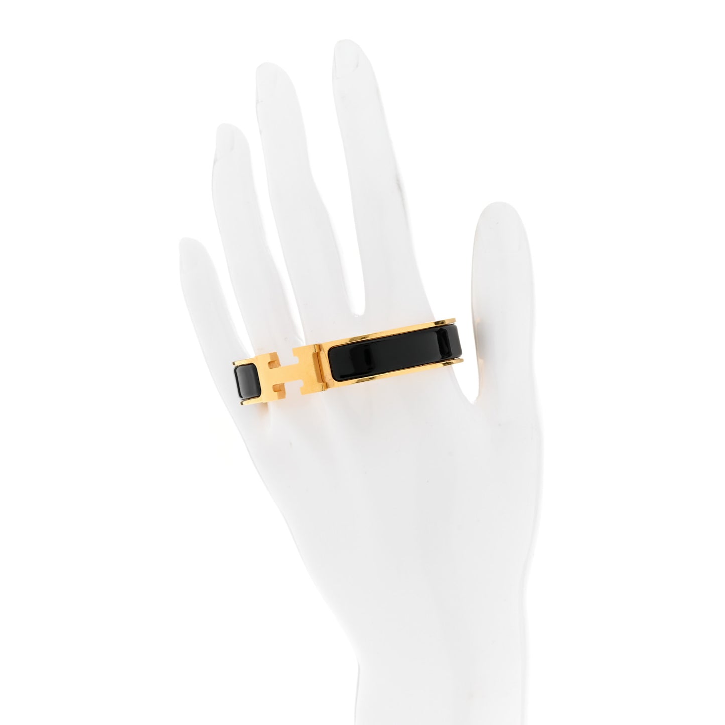 Enamel Narrow Clic Clac H Bracelet PM Black