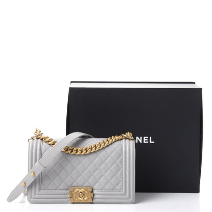 Chanel Caviar Quilted Medium Boy Flap Grey 10 of 10