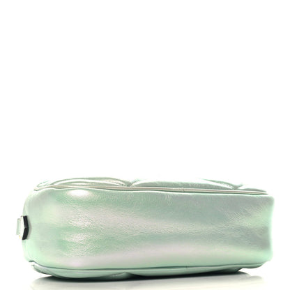 Gucci Iridescent Nappa Chevron Matelasse Small GG Marmont Chain Shoulder Bag Iridescent Salvy Green 4 of 7