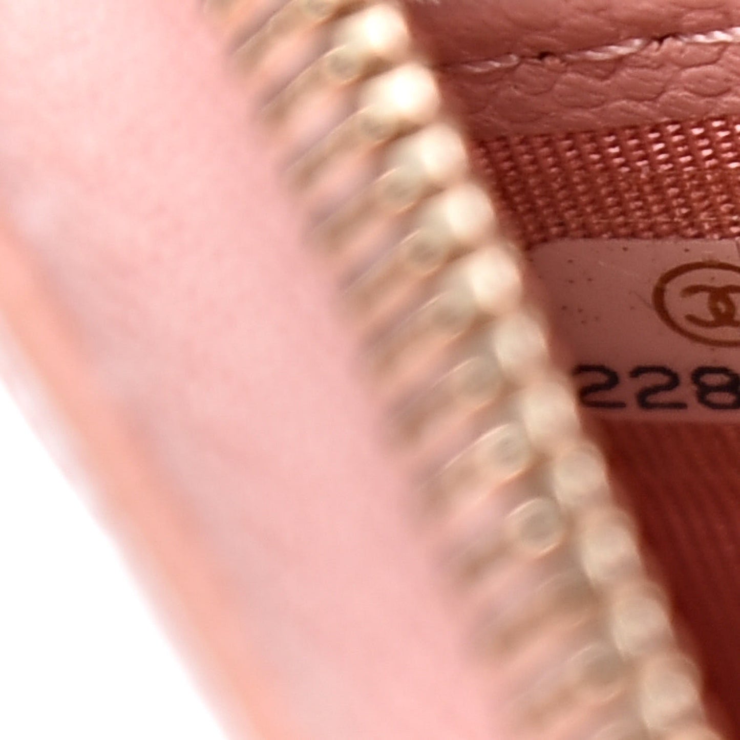 Caviar Camellia Embossed Zip Around Large Gusset Wallet Nude