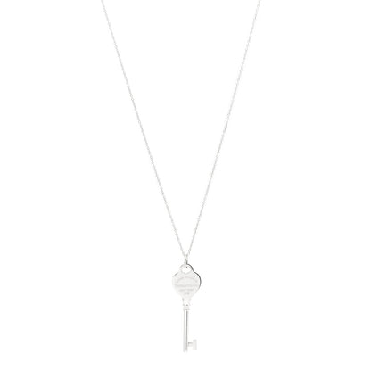 Tiffany Sterling Silver Return to Tiffany Heart Key Pendant Necklace 1 of 6