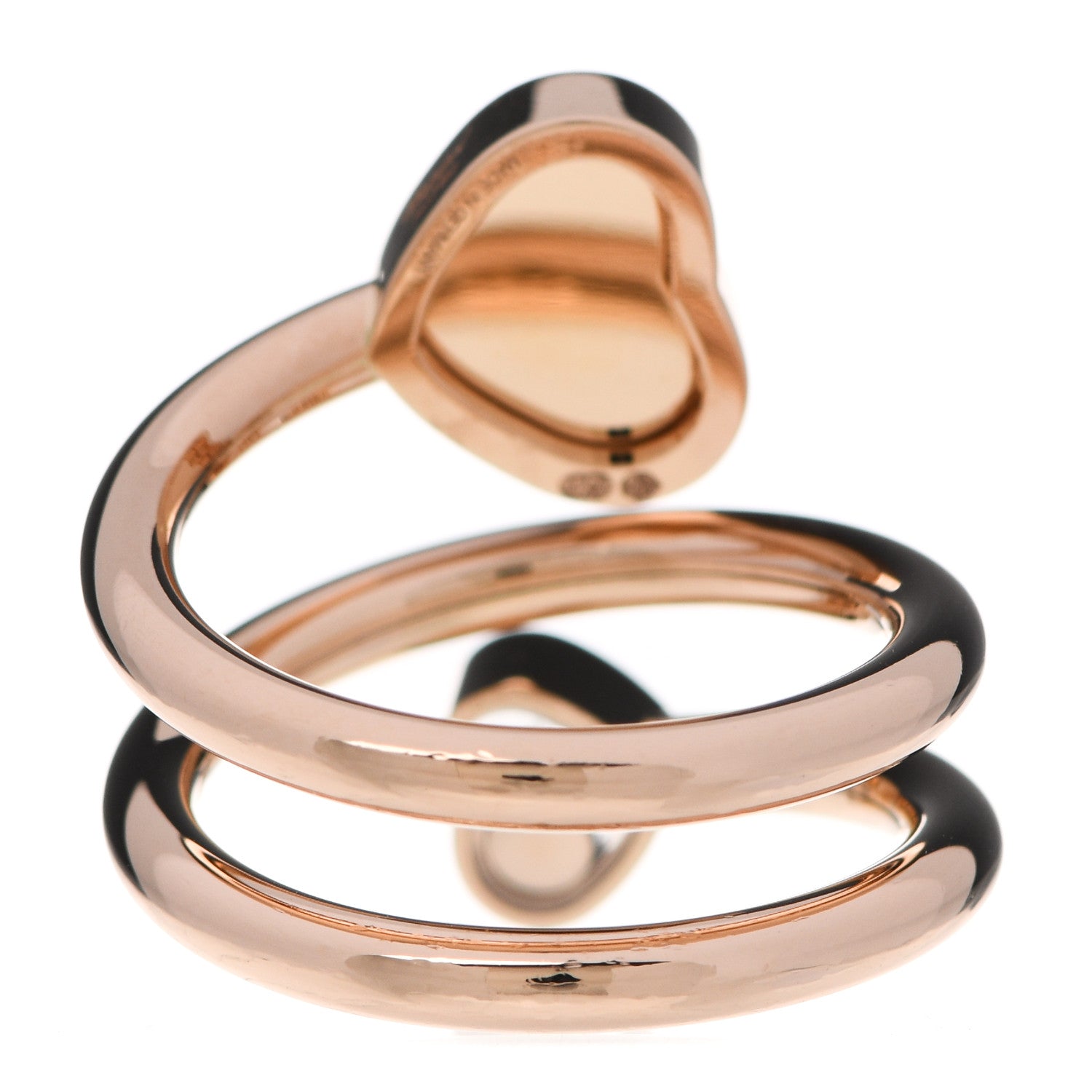 Chopard 18K Rose Gold Diamond Pave Happy Hearts Twist Ring 53 6.25 3 of 8