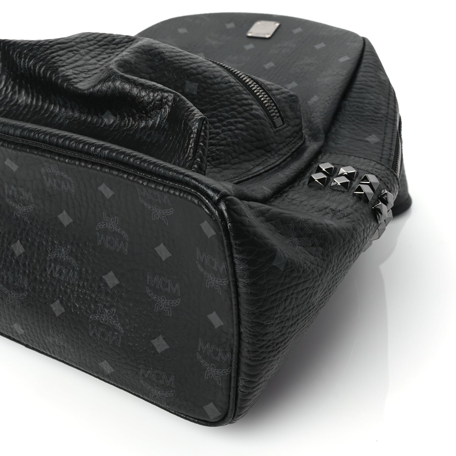 MCM Visetos Medium Side Studs Stark Backpack Black 8 of 8