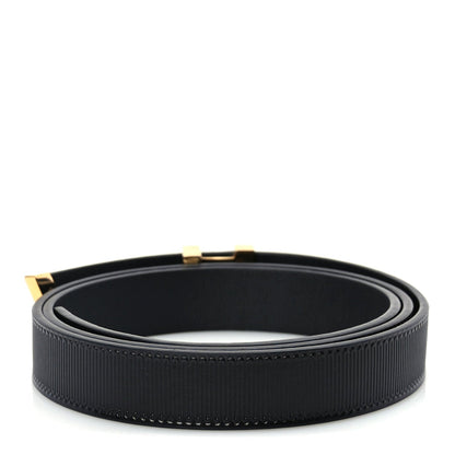 Louis Vuitton Calfskin Embossed 20MM LV Initiales Belt 80 32 Black 2 of 5