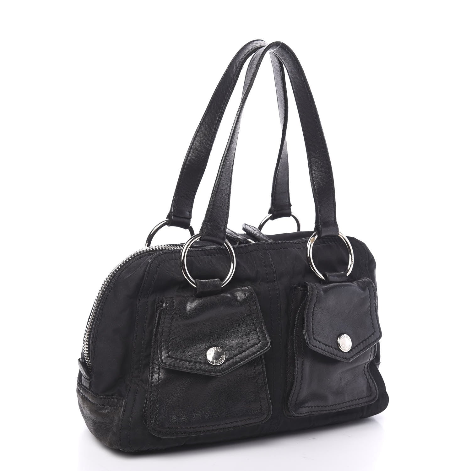 Prada Nappa Tessuto Nylon Shoulder Bag Black 2 of 11