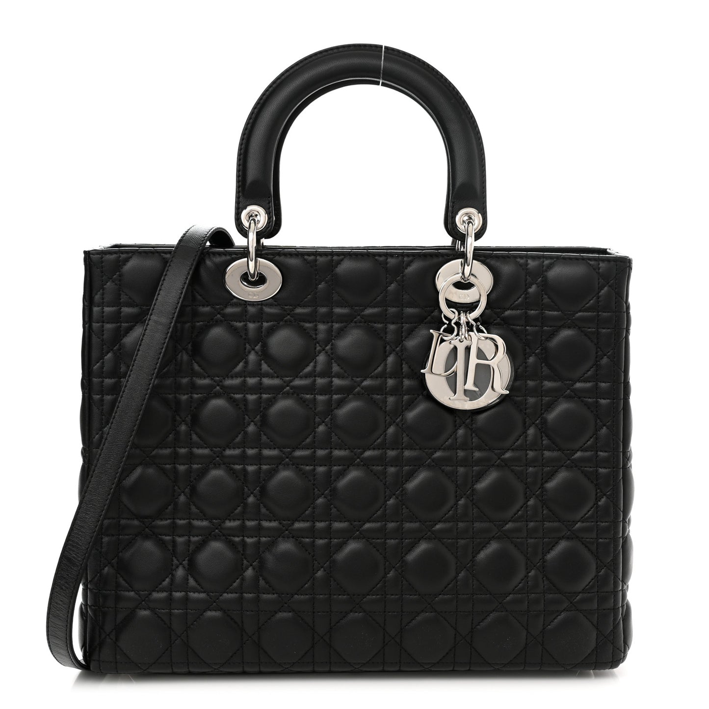 Lambskin Cannage Large Lady Dior Black
