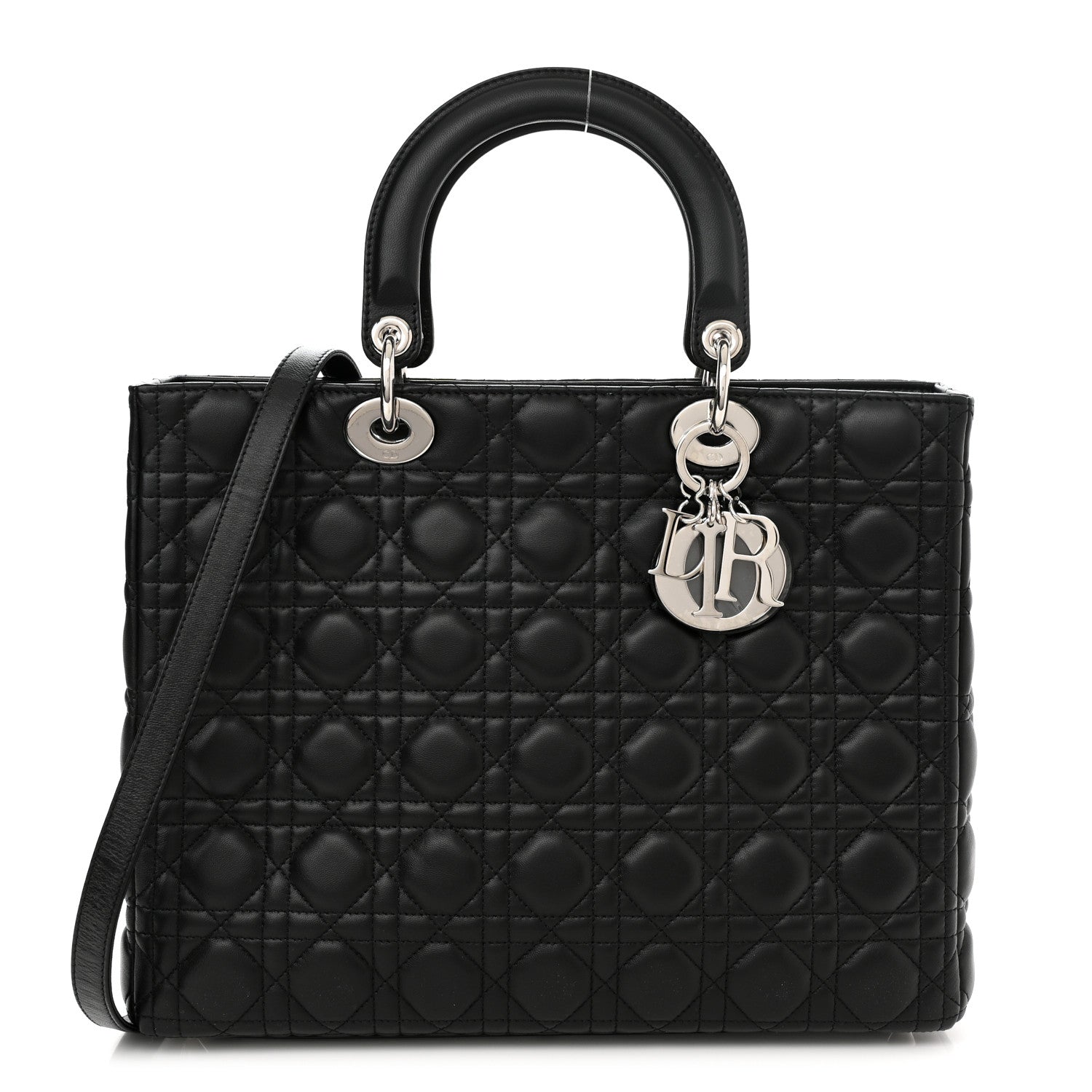 Christian Dior Lambskin Cannage Large Lady Dior Black 1 of 10