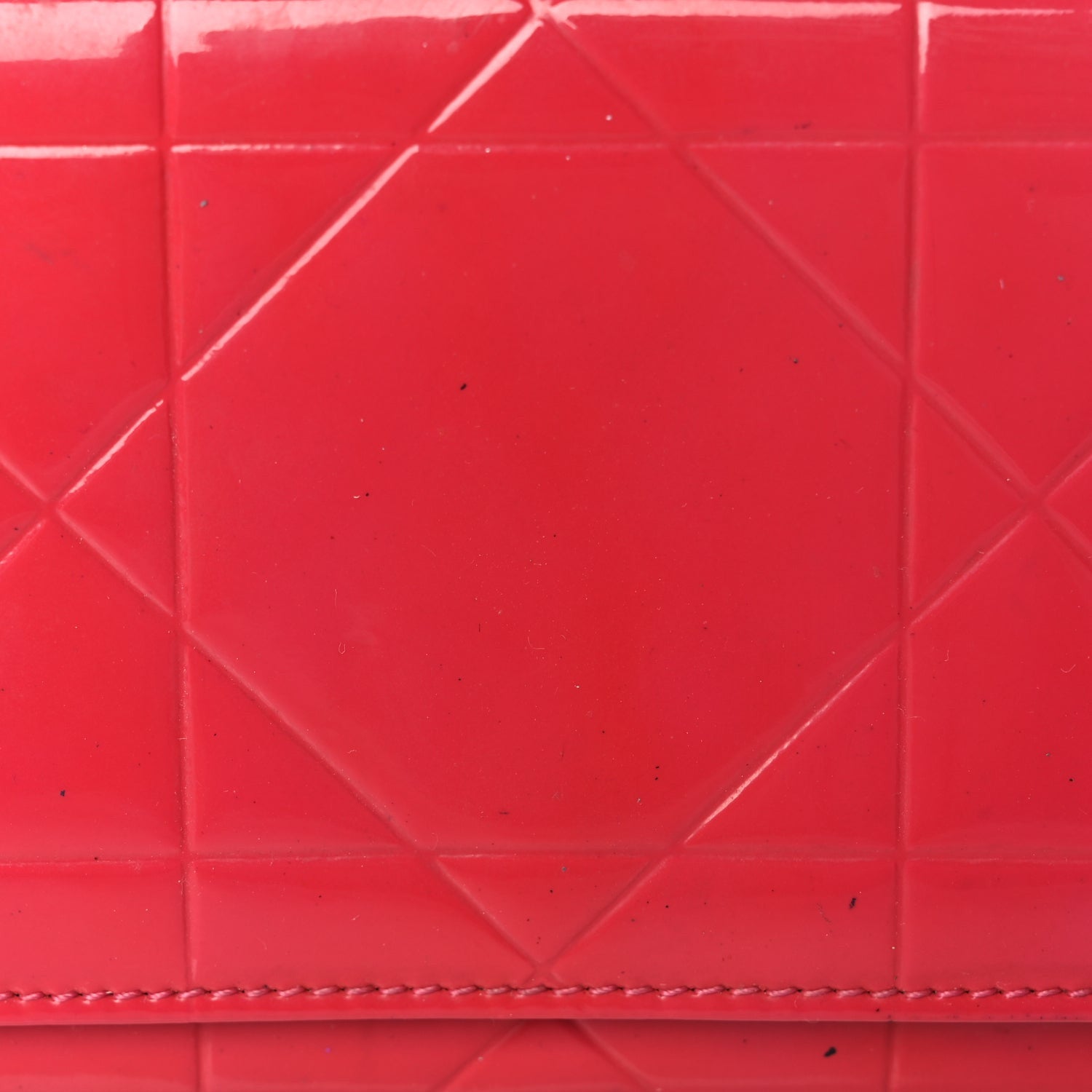 Christian Dior Patent Cannage Rendez-vous Chain Wallet Fuchsia 6 of 8