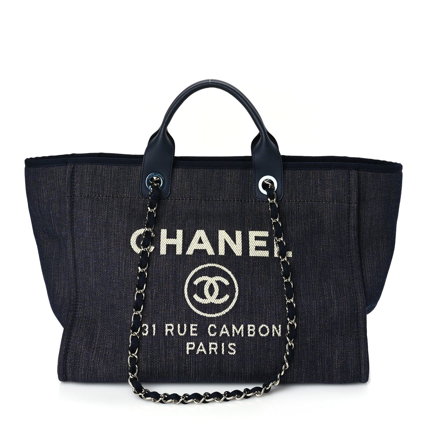 Denim Large Deauville Tote Dark Blue