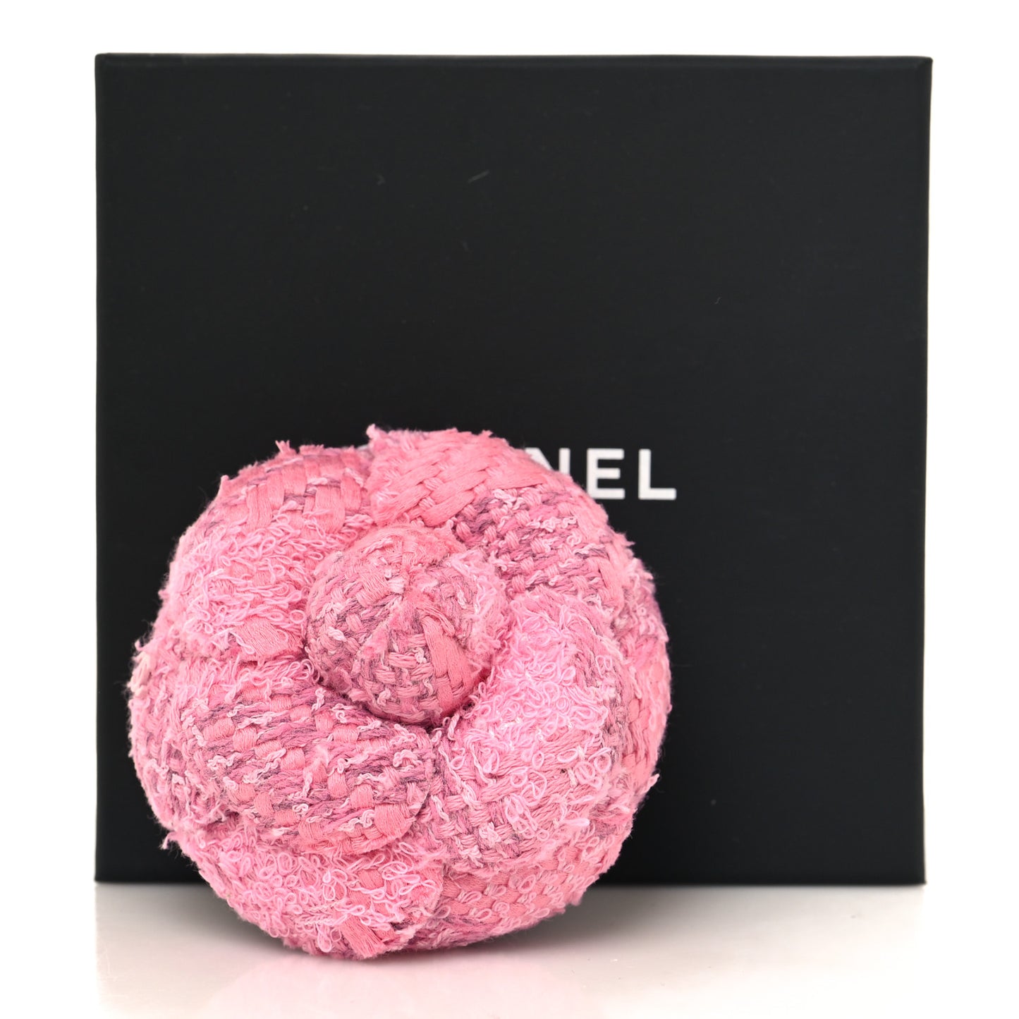 Tweed Camellia Brooch Pink