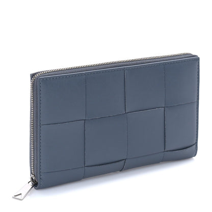 Bottega Veneta Calfskin Maxi Intrecciato Zip Around Wallet Thunder 4 of 7