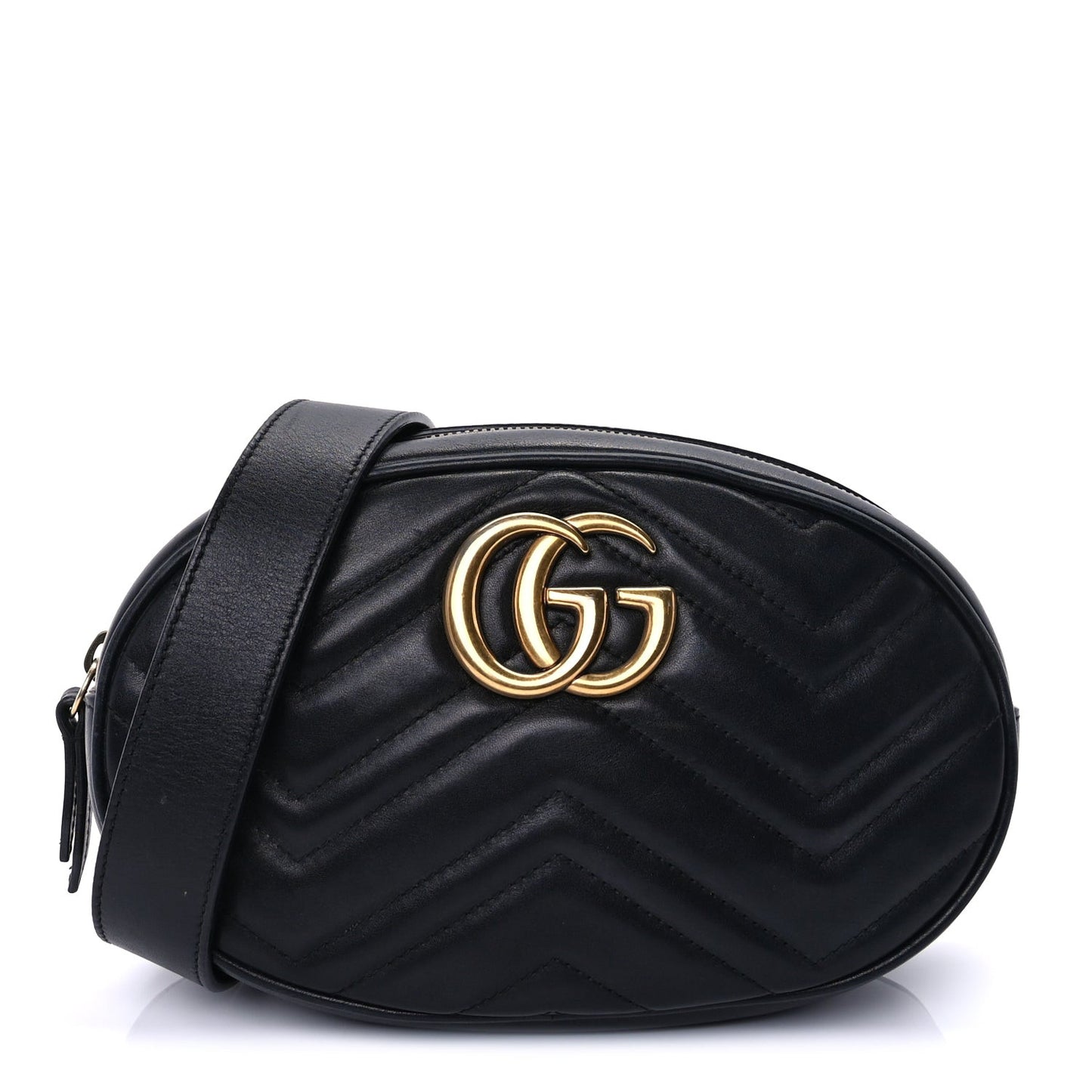 Calfskin Matelasse GG Marmont Belt Bag 95 38 Black