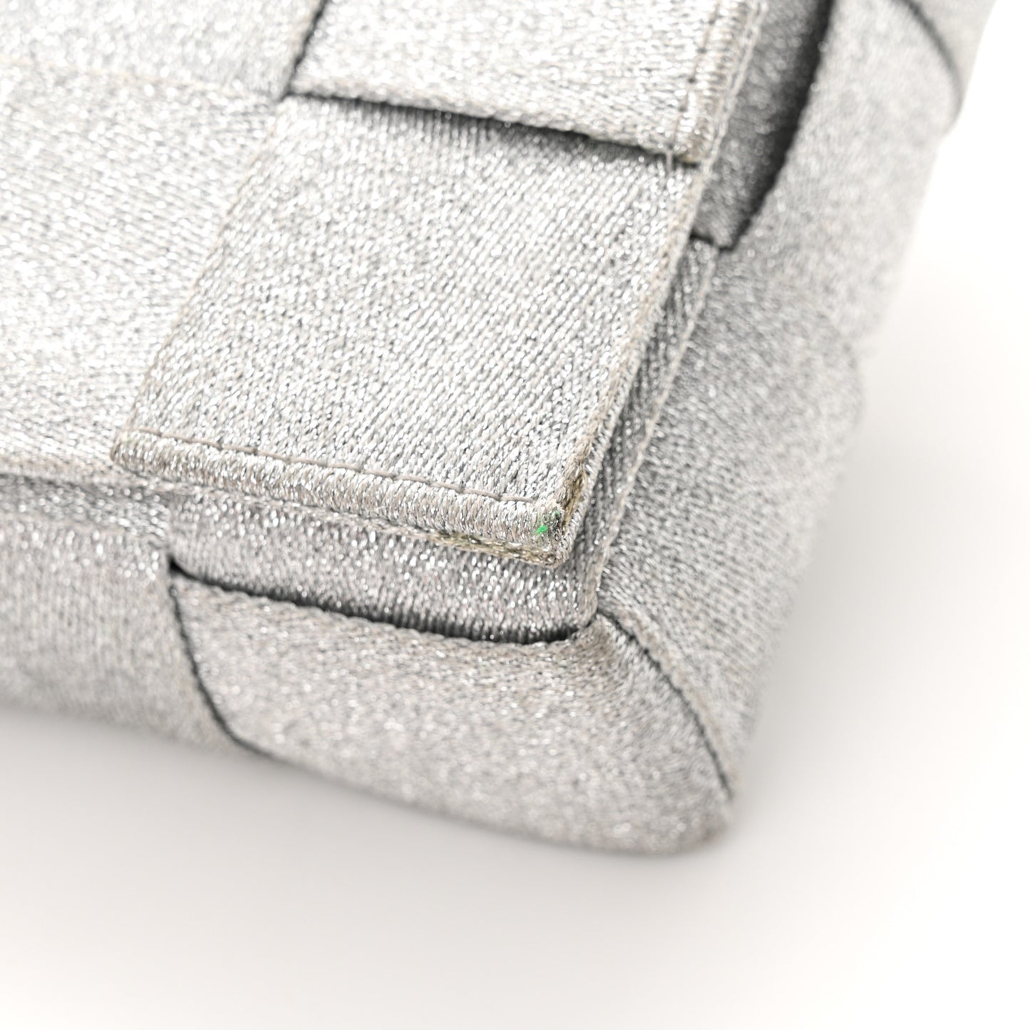 Webbing Maxi Intrecciato Cassette Bag Silver