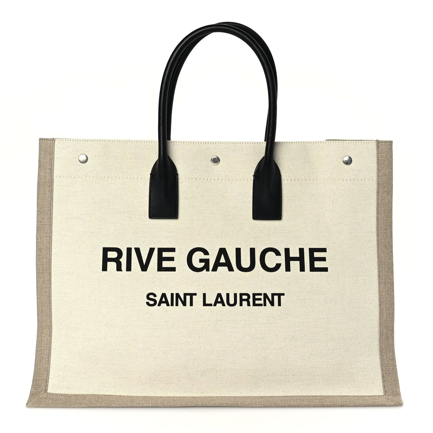 Linen Calfskin Rive Gauche Tote Optic White