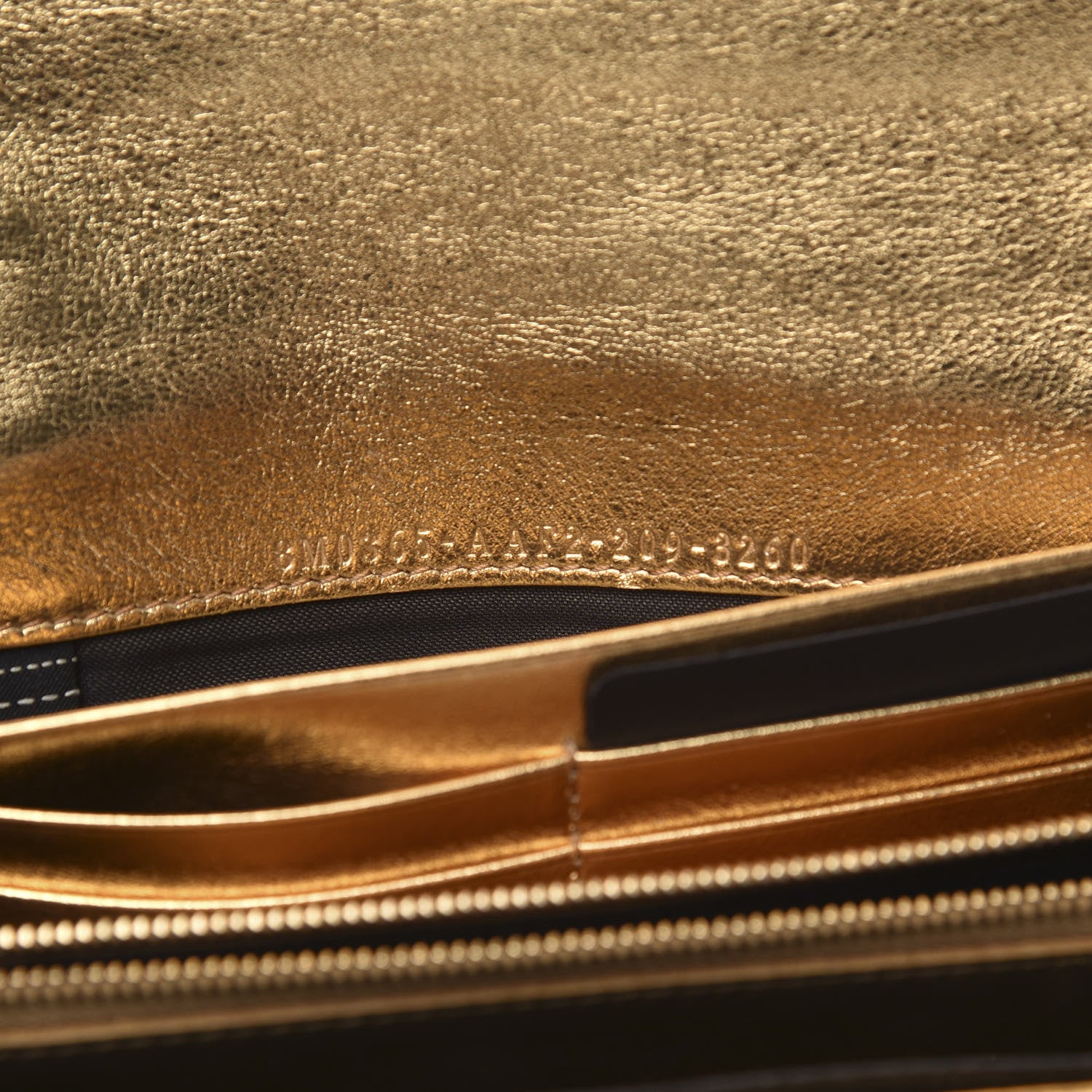 Fendi Vitello Catalan Mirror FF 1974 Embossed Continental Wallet on Chain Gold 6 of 9