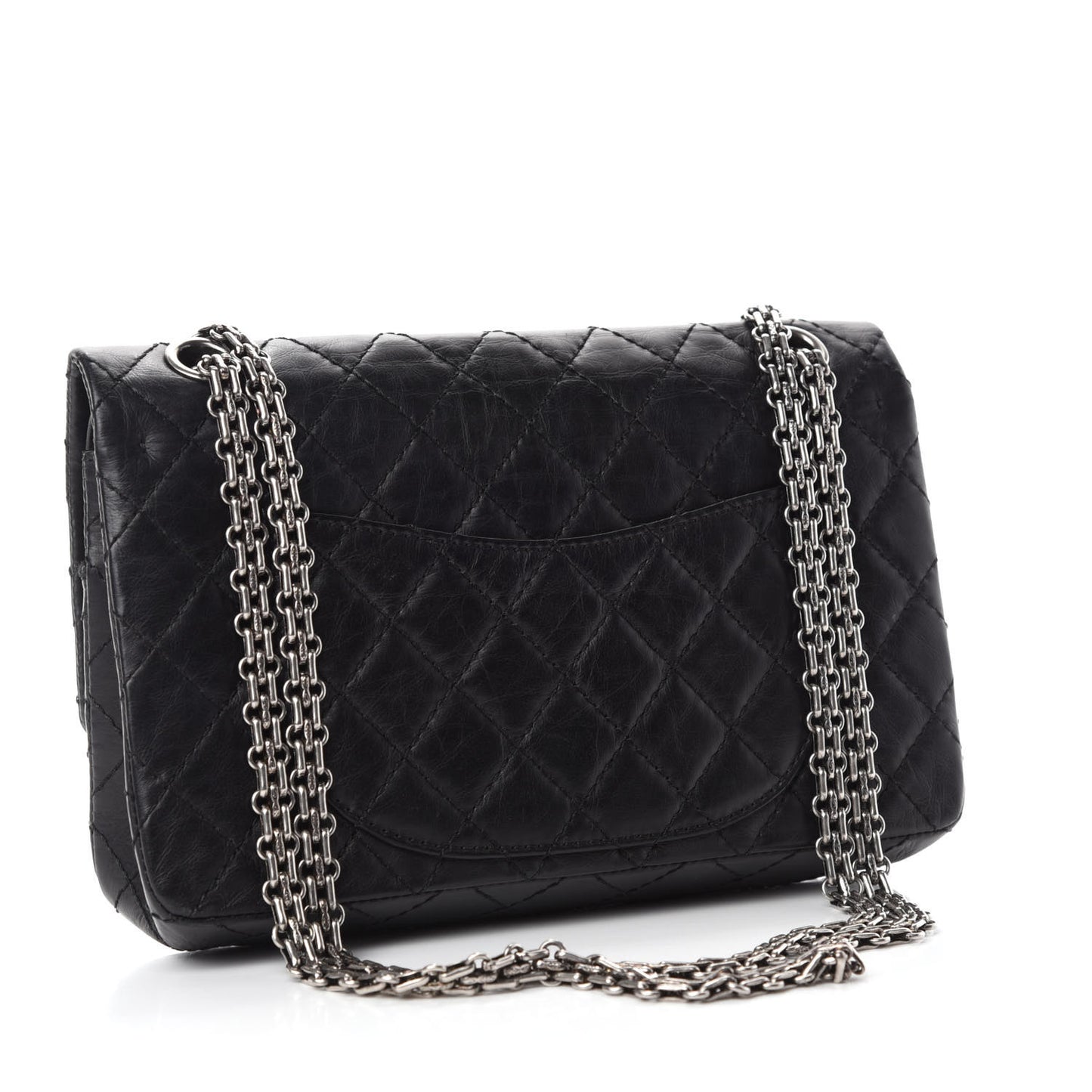 Aged Calfskin Quilted 2.55 Reissue 225 Flap Black