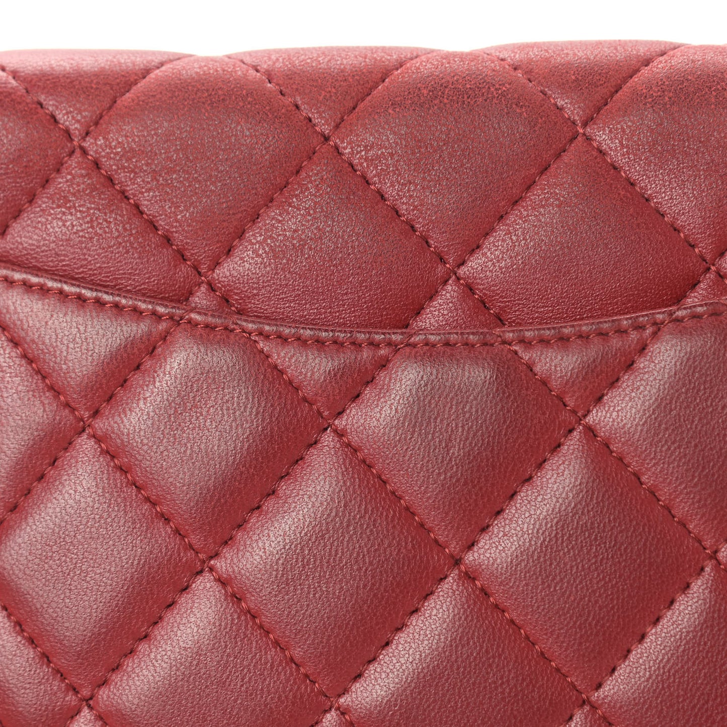 Lambskin Quilted Wallet On Chain WOC Red