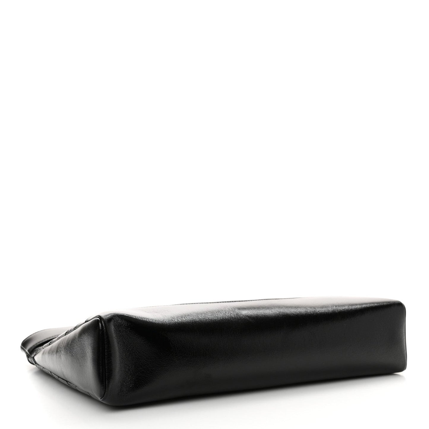 Shiny Lambskin Quilted 31 Shopping Bag Black