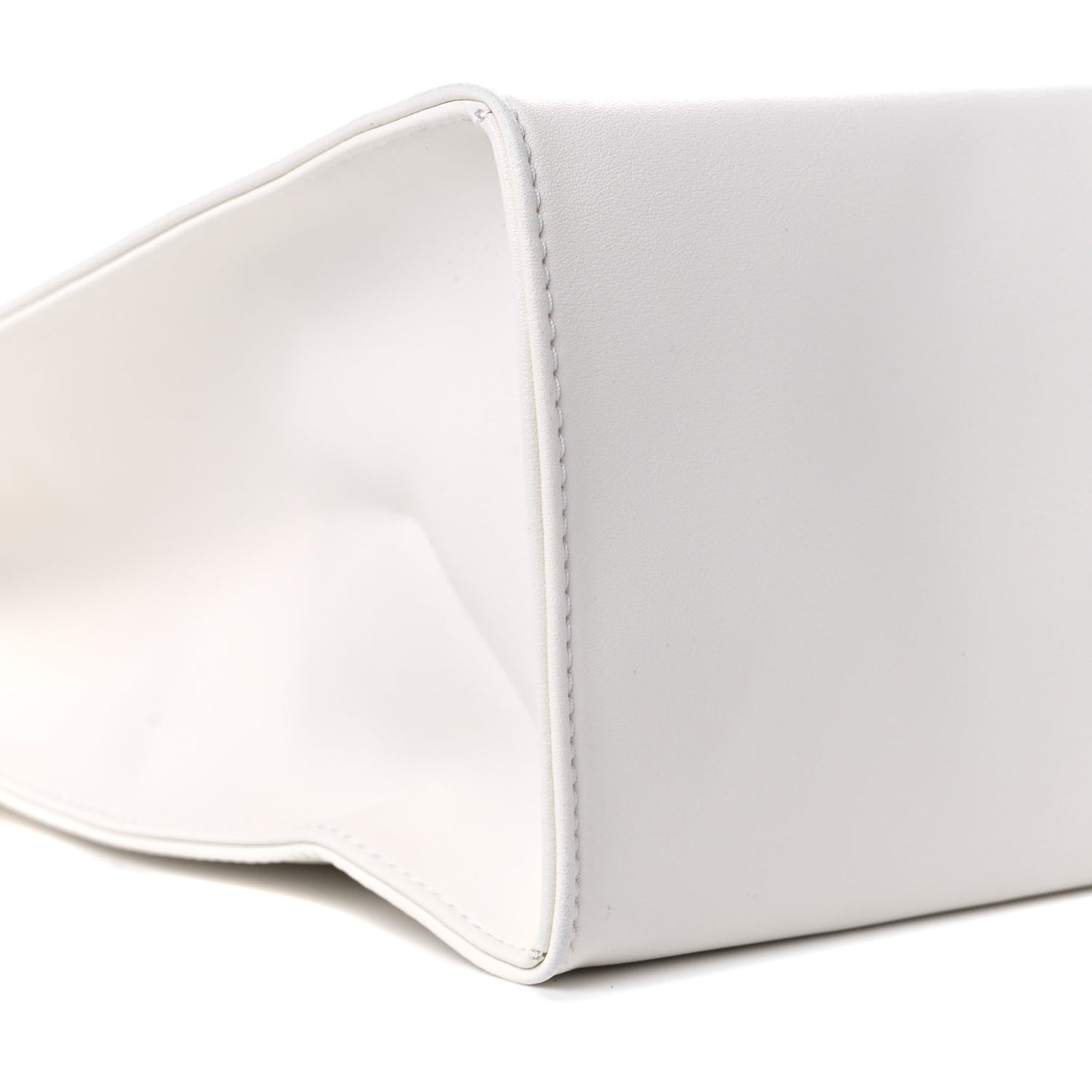 Vegan Leather Medium Shopping Bag White